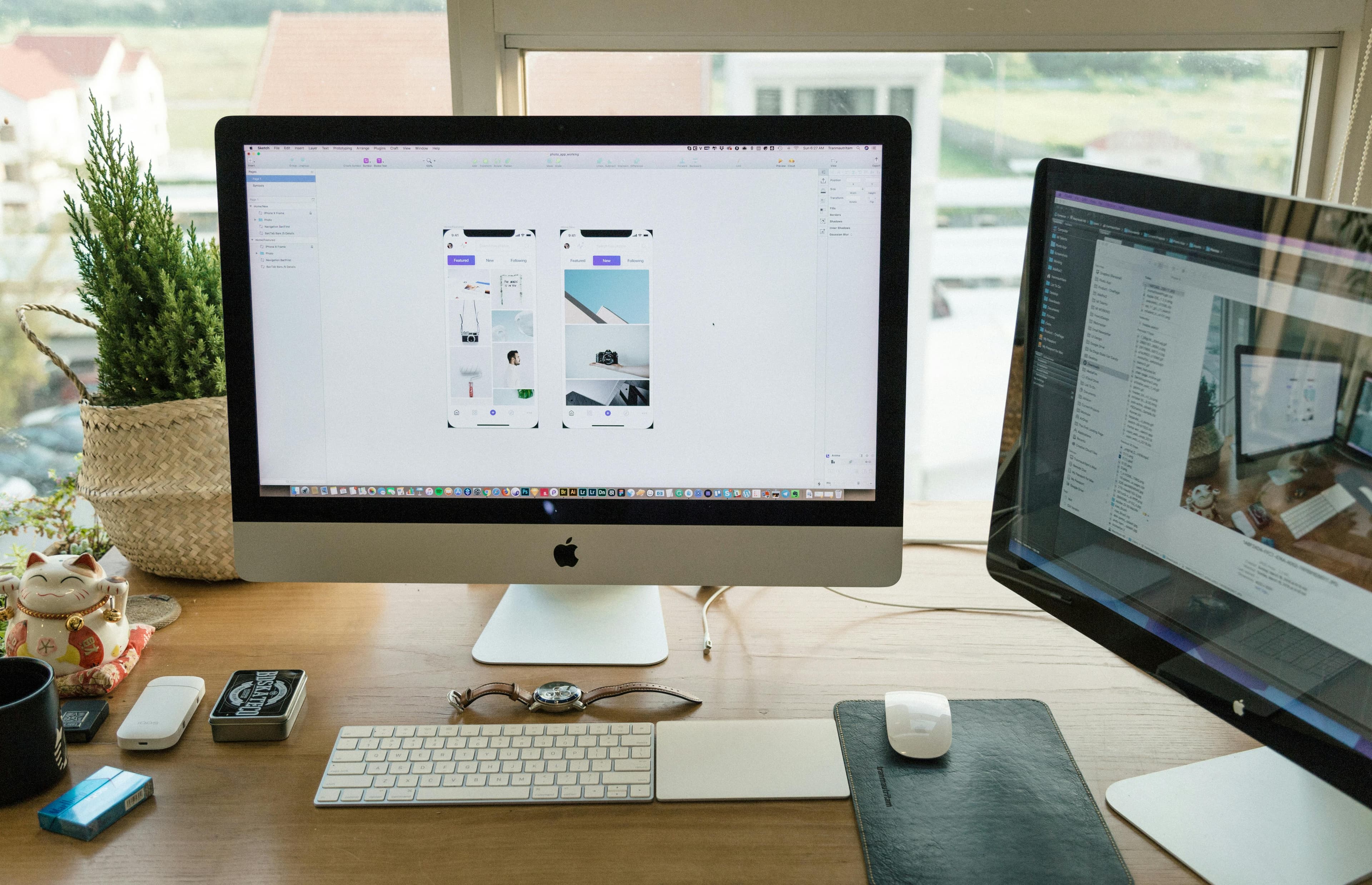 Web designer working on website design