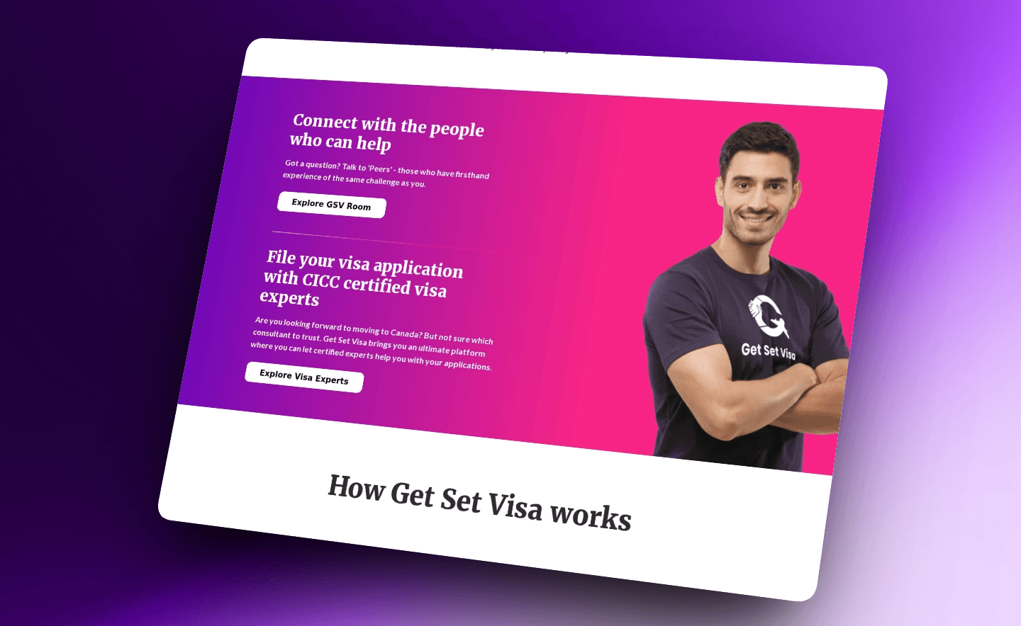 Get Set Visa website screenshot showing consultant marketplace journey